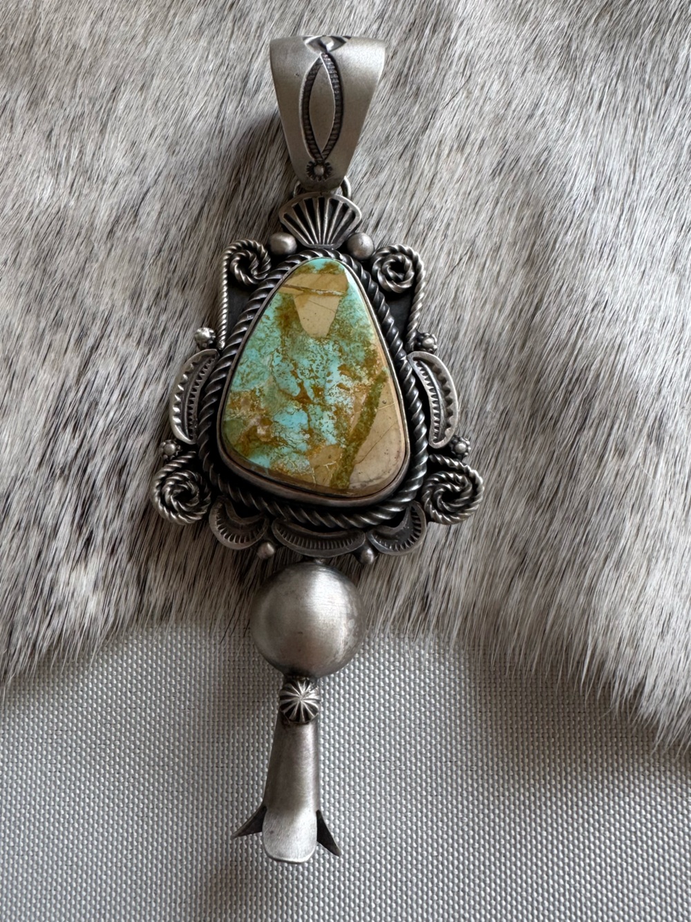 Ronald Tom Navajo Royston Squash Pendant